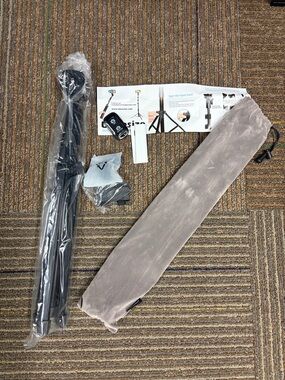 Universal Black Smartphone Tripod Stand with Remote and Carry Pouch